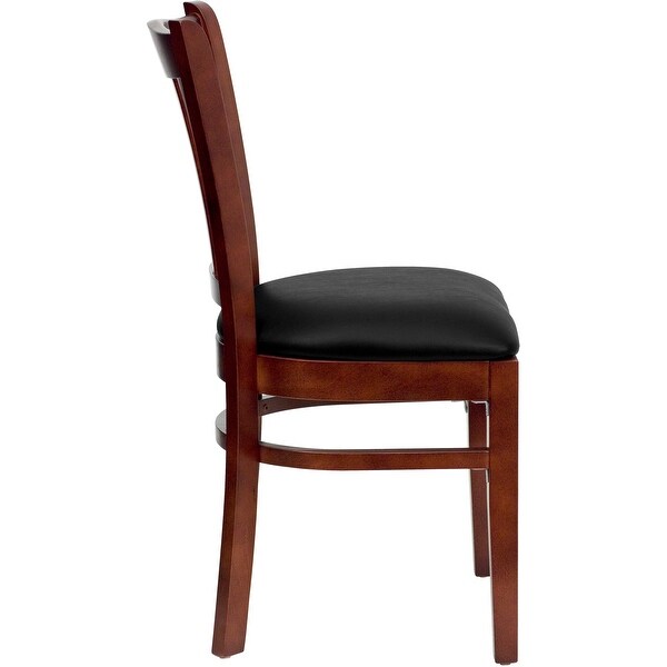 Mahogany Hardwood Slat Back Restaurant Chair - 17.5W x 20.75