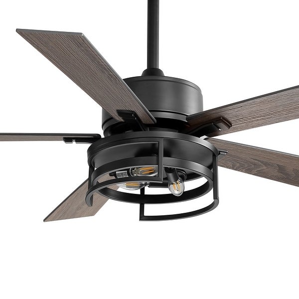 52 in. Indoor Black Ceiling Fan with Light Kit and Remote Control Incl