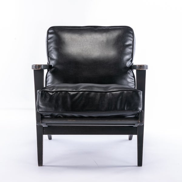 PU Leather Armchair with Removable Cushion - Overstock - 35439442