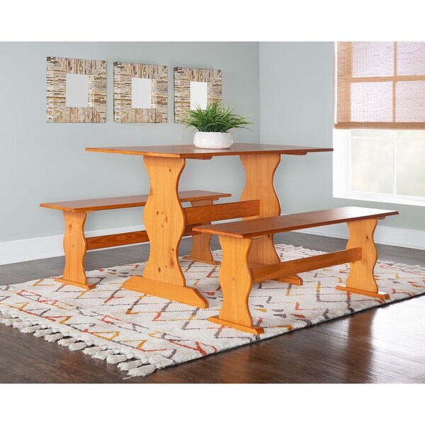 Copper Grove Riki Honey Pine Dining Bench - Overstock - 20559028