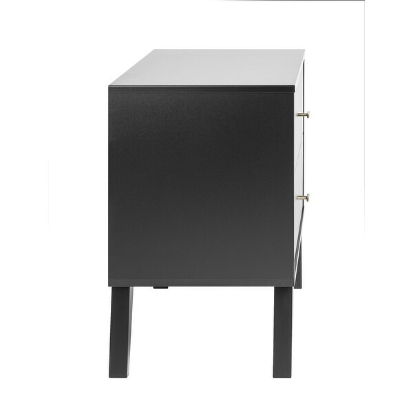 Milo Mid Century Modern Bedroom Nightstand, 2-Drawer, Black - - 372635