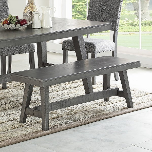 Sturdy Wood Frame Dining Bench for Dining,Bar,Kitchen,Grey - Overstock