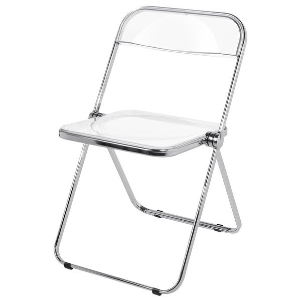 Modern Transparent Acrylic Folding Chair with Metal Frame - Overstock