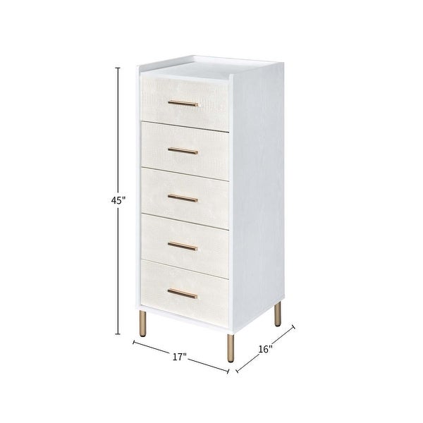 5 Drawers Jewelry Armoire with Mirror - - 36245169