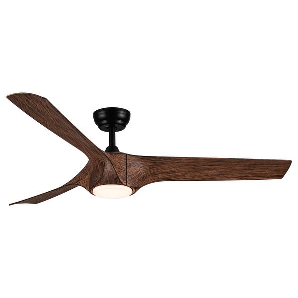 56 In.Intergrated LED Ceiling Fan with Wood Grain ABS Blade | Overstoc