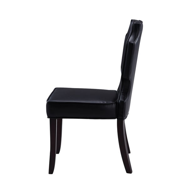 Chic Home Lennon Leather Button-tufted Turned Wooden Leg Dining Chair