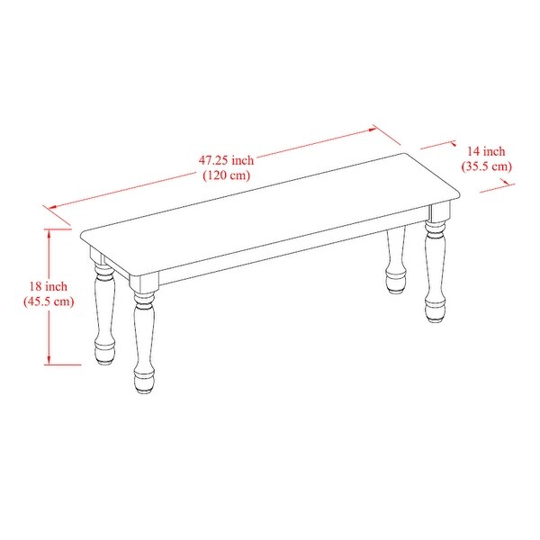 Autumn Lane Farmhouse Solid Wood Dining Bench, Black and Natural Finis