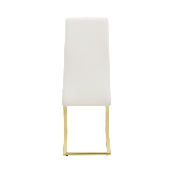 Set of 4 Dining Side Chair in White and Rustic Brass - Overstock - 349