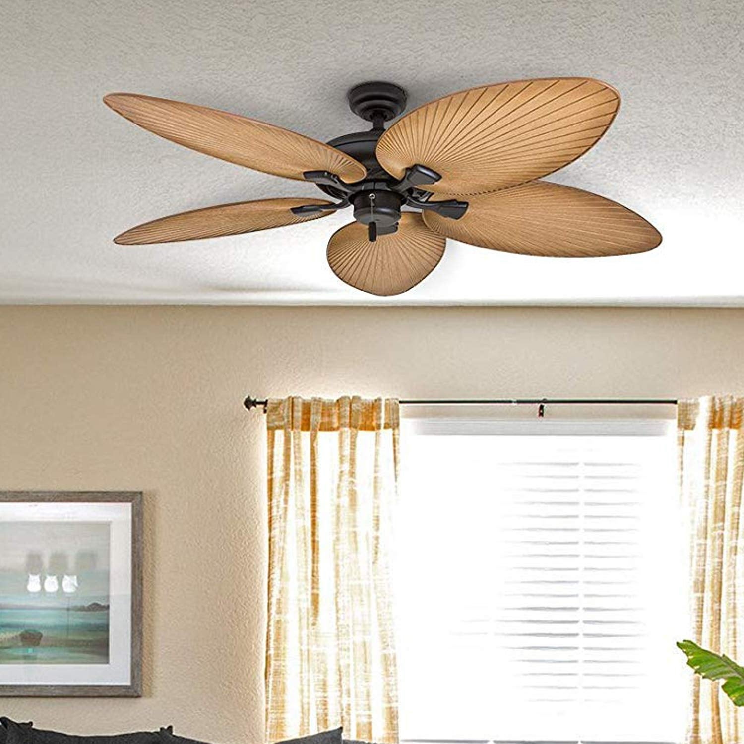 Honeywell Palm Valley Bronze Tropical Ceiling Fan with Palm Leaf Blade