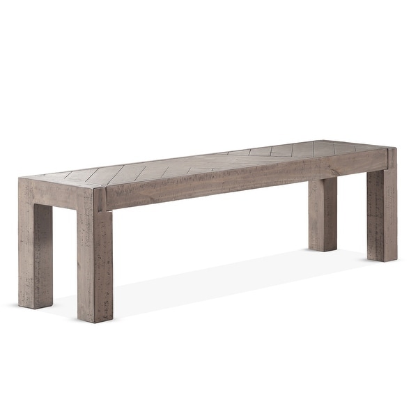 The Gray Barn Aubree Reclaimed Wood Weathered Gray Dining Bench - Over