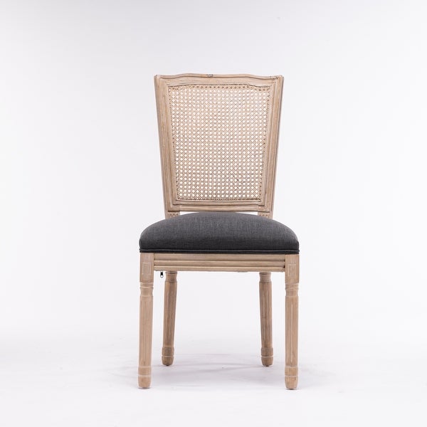 2pcs French Style Dining Chair with Square Rattan Backrest - Overstock