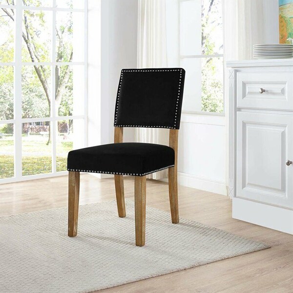 Fabric Upholstered Dining Side Chair Black - 19x36 - Overstock - 37179