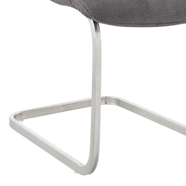 Pacific Modern Metal and Grey Upholstered Dining Chairs - Set of 2 - O