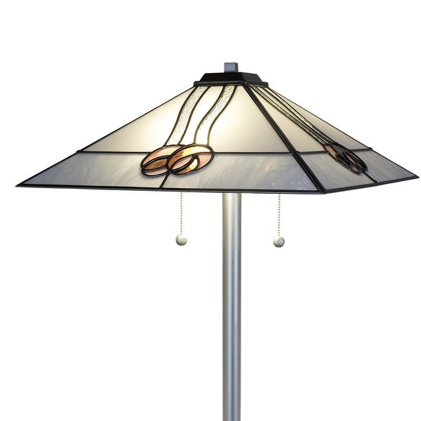 Mack Rose Tiffany Floor Lamp - Silver - Overstock - 35973873