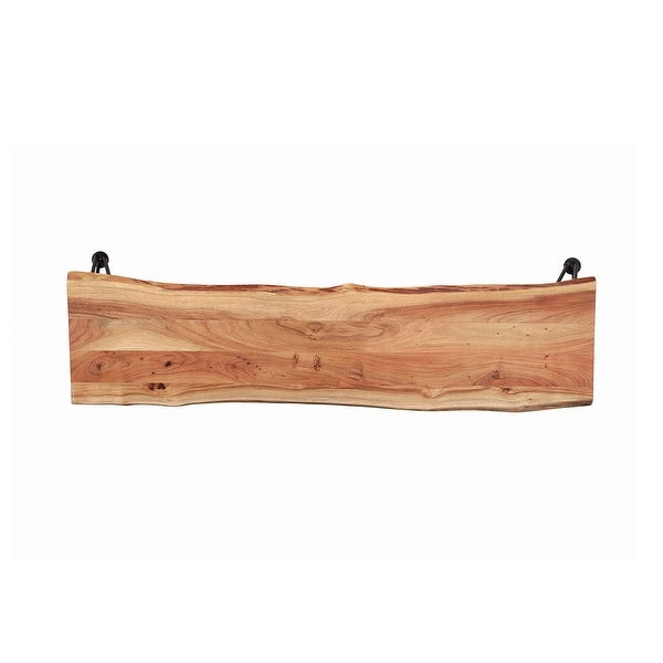 Wood Bench in Natural Acacia And Matte Black - Overstock - 34935713