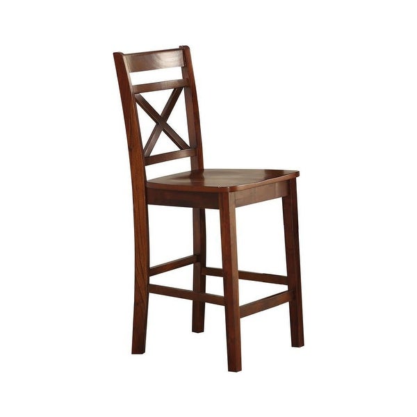 Set of 2 Wooden Counter Height Chairs - Overstock - 35471609