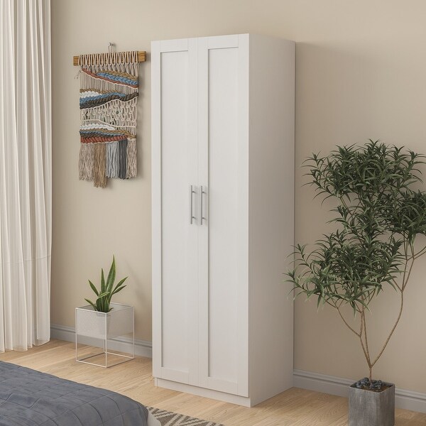 70Height Wood Closet with 2 Door and 4-Tier Inside