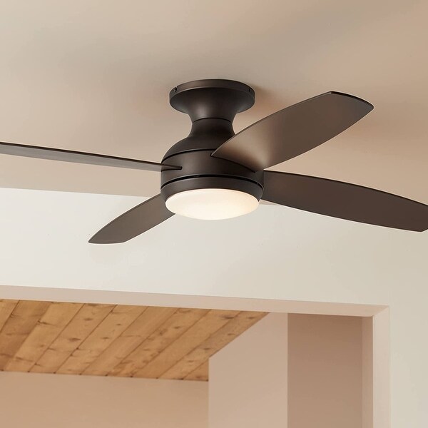 Elite Modern Industrial Hugger Low Profile Indoor Ceiling Fan with LED