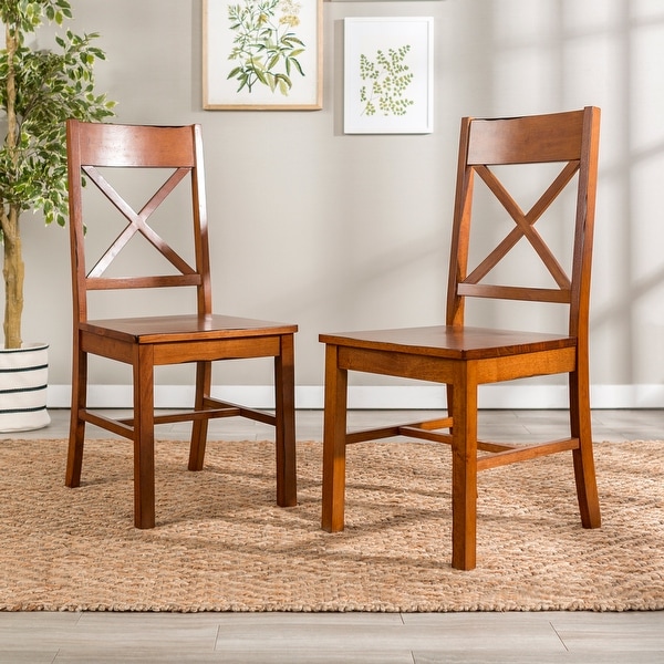 Traditional Wood Dining Chairs, Set of 2, Antique Black - Overstock -