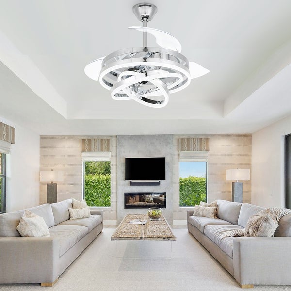 Cusp Barn Modern 42 Retractable Ceiling Fan with Lights and Remote