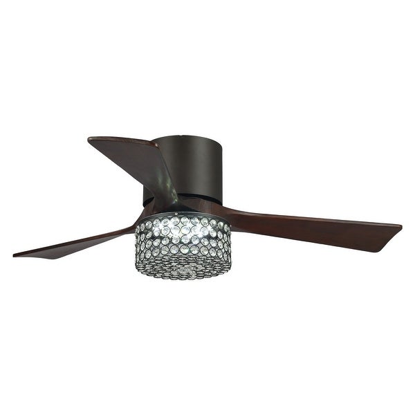 48 Oil-rubbed Bronze Crystal Hugger LED Ceiling Fan with Remote | Over