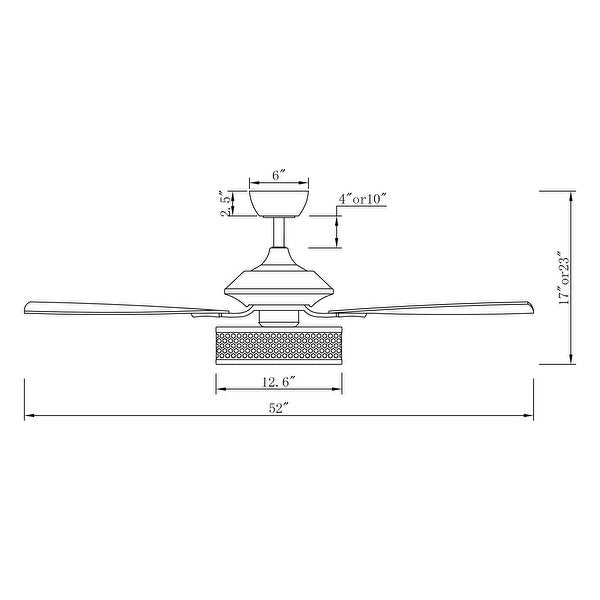 Industrial 52 5-Blade 3-Light Wood Ceiling Fan with Remote - 52 in | O