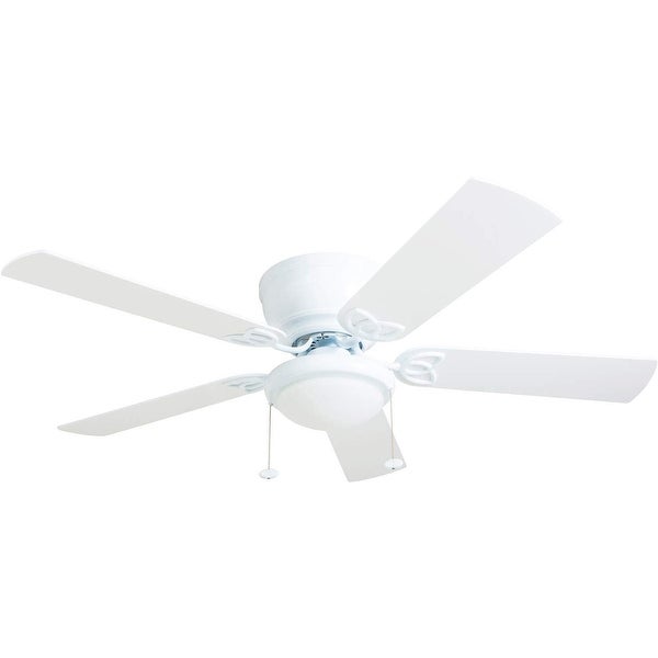 Prominence Home Benton Hugger Ceiling Fan, Low-Profile, LED Cased Whit