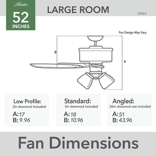 52 inch Studio Series New Bronze Ceiling Fan with LED Light Kit and Pu