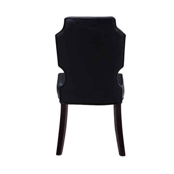 Chic Home Lennon Leather Button-tufted Turned Wooden Leg Dining Chair