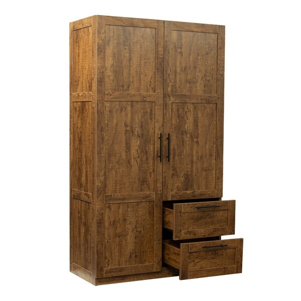 High Wardrobe Kitchen Cabinet with 2 Doors and 2 Drawers - - 35682211