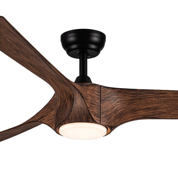 56 In.Intergrated LED Ceiling Fan with Wood Grain ABS Blade | Overstoc