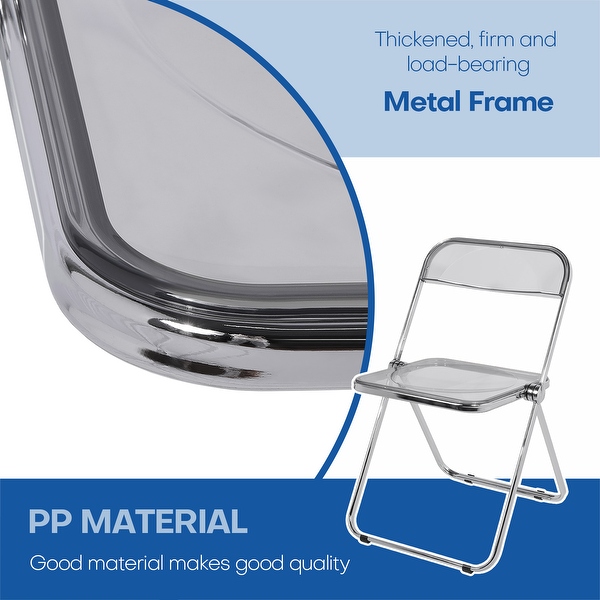 Modern Transparent Acrylic Folding Chair with Metal Frame - Overstock