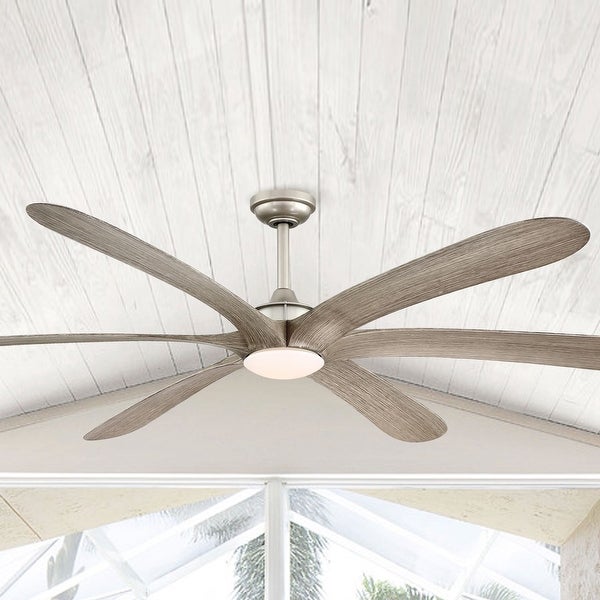 72-inch Driftwood 6-Blade DC Motor Ceiling Fan with Light and Remote |