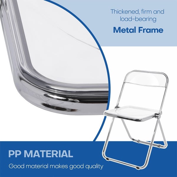 Modern Transparent Acrylic Folding Chair with Metal Frame - Overstock