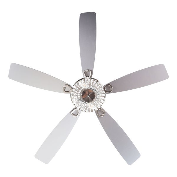 48 Metal 5-Blades Crystal Hugger Ceiling Fan - Overstock - 33181308