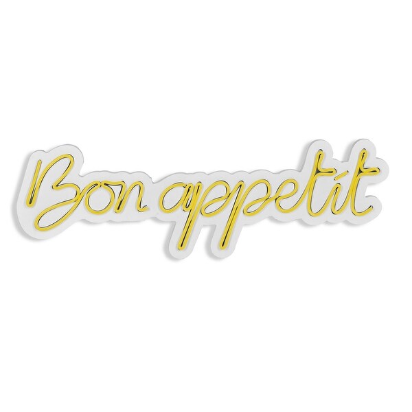 23.6 Novelty Bon Appetit Led Neon Sign Wall Décor - Overstock - 36874