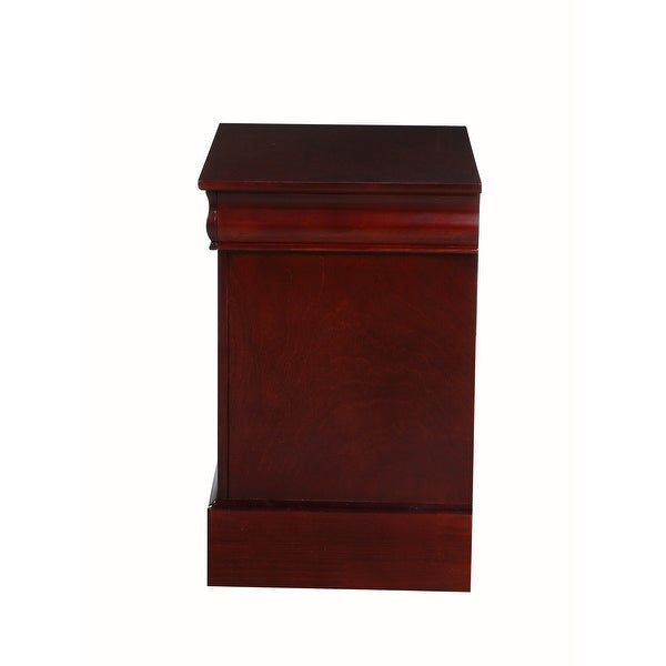 Traditional 2 Drawers wood Nightstand By Louis Philippe III, Brown - -