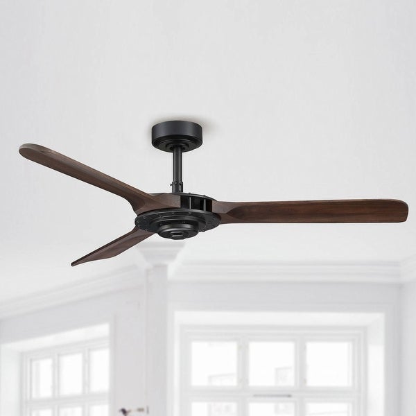 Aerofanture 52-inch Wood 3-blade Outdoor Porch Ceiling Fan with Remote