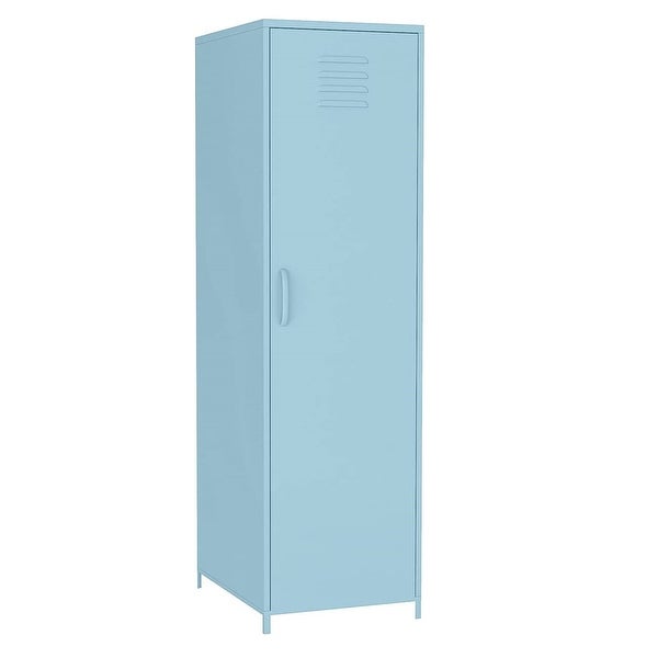 Metal Armoires Locker Cabinet for Kid with Hanging Rod and Shelves - -