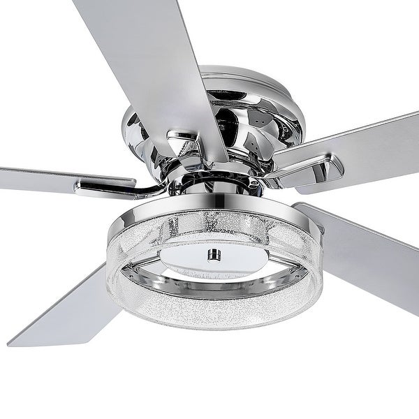 52-IN Chrome LED Ceiling Fan with Light Kit with Pull Chain (5 blade)