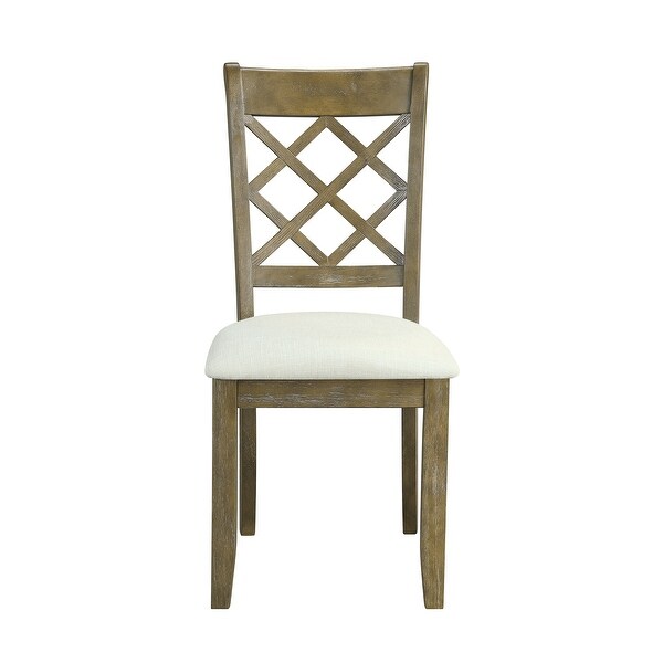 ACME Karsen Side Chair in Beige Linen & Rustic Oak Finish - Overstock