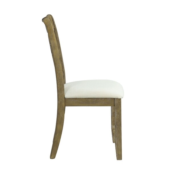 ACME Karsen Side Chair in Beige Linen & Rustic Oak Finish - Overstock