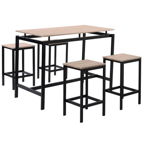 5 Piece Kitchen Counter Height Table Set Dining Table with 4 Chairs -