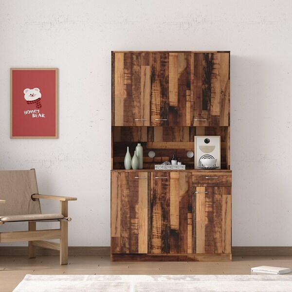 70.87 Tall Wardrobe and Kitchen Cabinet with 6-Doors