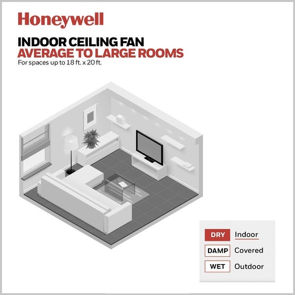 Honeywell Glen Alden 52 Brushed Nickel Low Profile Hugger Ceiling Fan