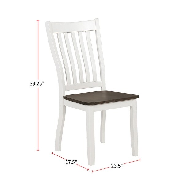 Set of 2 Dining Side Chairs in Espresso and White - Overstock - 349356