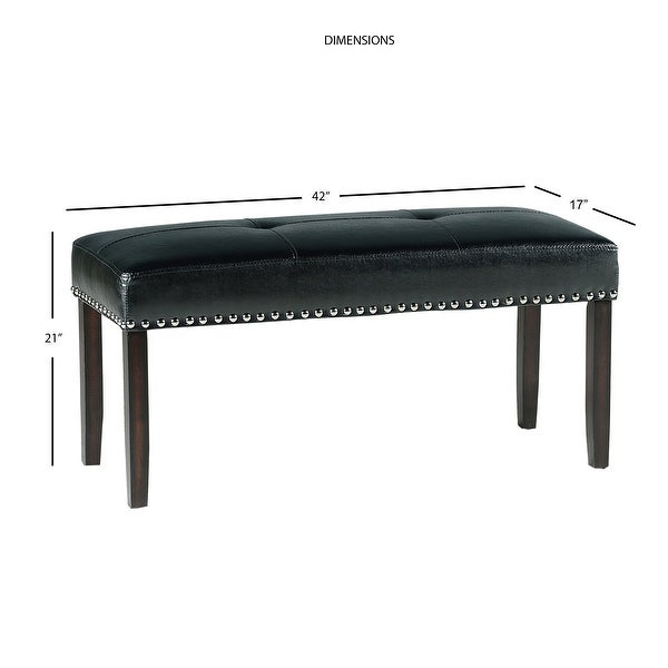 Winlock Faux Leather Dining Bench with Nailheads by Greyson Living - O