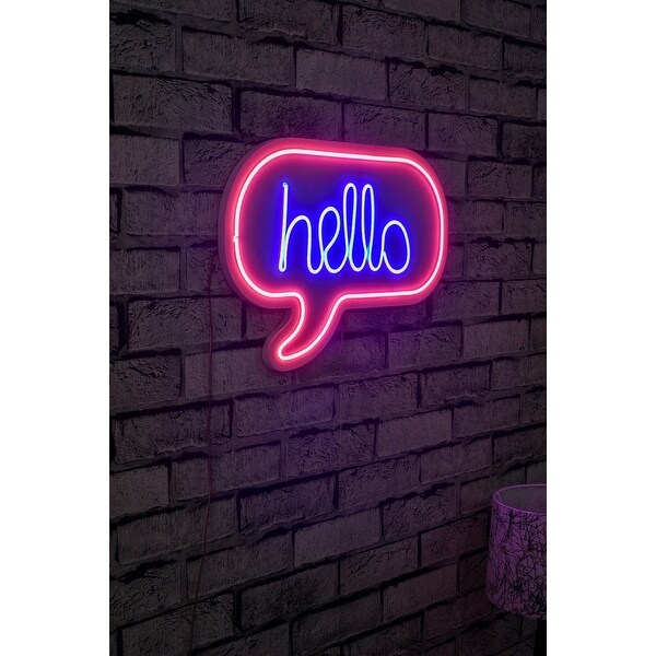 16.5 Novelty Hello Led Neon Sign Wall Décor - 0.8