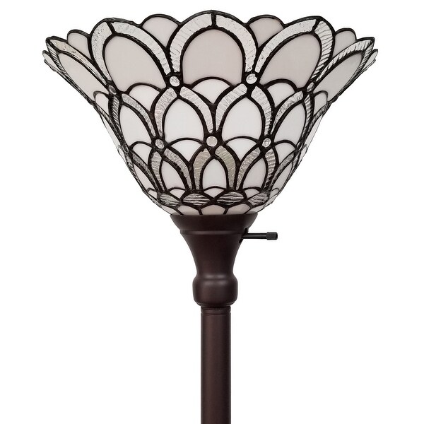 Tiffany Style 69 Jeweled Peacock Floor Torchiere Lamp Amora AM071FL14