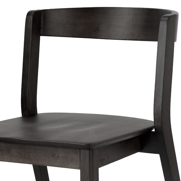 Set of 2 Astor Black Solid Wood Chair with Curved Back - Overstock - 3